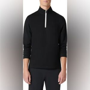 Bugatchi Black Quarter Zip Pullover Sz Lg NWT